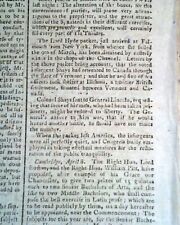 Daniel SHAYS' REBELLION Massachusetts Armed Rebels Uprising 1787 old Newspaper picture