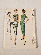Vintage 1957 McCall's Sewing Pattern ~ No. 4412 Misses Dress Size 14 Bust 34 picture