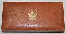 ORIGINAL WWII HOME FRONT U.S. ARMY LEATHER COVERED WOOD JEWELRY BOX picture