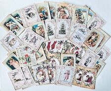 Christmas Card Lot Of 50+ Shabby Chic Vintage Xmas Cards Christmas Crafts  #XC52 picture