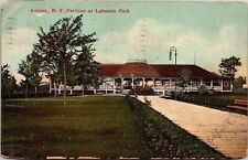Auburn NY New York Pavilion Lakeside Park Antique Postcard PM Syracuse NY Cancel picture