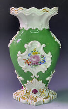 Antique 18th - 19th C. Germany Dresden Porcelain Pillnitz Castle Green Vase picture