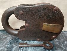 Vintage Large Steel Padlock with Key picture
