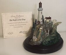 1999 LENOX The Light At The Edge Lighthouse Sculpture Vintage Nautical Waves picture