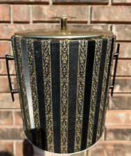 Mid Century West Bend  Ice Bucket Barware Hollywood Regency Handles Black Gold picture