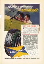 Magazine Ad - 1937 - Goodyear Tires - Couple in car picture
