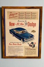 Vintage1953 Blue Dodge Power Packed Beauty Wall Print Advertisement Decor Framed picture