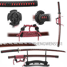 RED color 1095 high CARBON STEEL BLADE JAPANESE sharp real samurai Katana sword picture