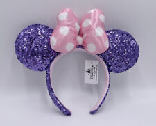 Lavender Ears 2021 Disney Parks Headband Pink Polka Dot Minnie Purple Sequin picture