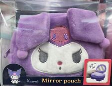 Sanrio Character Kuromi Plush Boa Mirror Pouch Cosmetic Accessory Pouch New picture