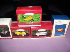Lot of 5 Hallmark Keepsake Ornament  Boats, Cars & Airplane eEXCELLENT picture