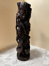 African Makonde Family Tree of Life Detailed Wood Carving Art Sculpture picture