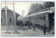 1908 Railroad Station Depot Train Passenger Hart Michigan MI Antique Postcard picture