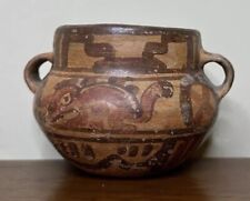 PRE COLUMBIAN MAYA PAINTED  TWO HANDLED  VESSEL WITH MONKEYS Estate Collection picture