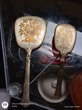 antique hand mirror and brush set picture
