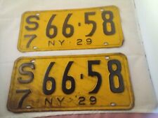 NEW YORK LICENSE PLATE PAIR 1929 picture