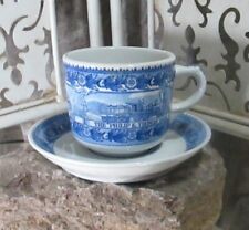 Vintage B & O Railroad Centenary Colonial Pattern Blue and White Cup Saucer picture