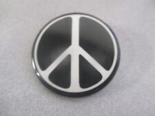 Vintage 1970s Black and White Peace Sign Pinback  picture