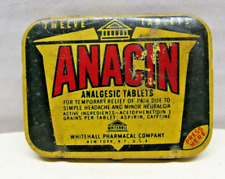 Vintage Anacin Analgesic 12 Tablet EMPTY Pocket Tin Container  Miniature  (776) picture