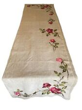 Vintage Society Silk Embroidery Linen HUGE 85