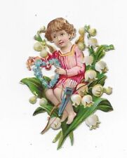 1888 Chromo de Coupis, French Flower Child No.4 Victorian Antique, Diecut, 2