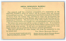 1935 Media Research Bureau National Board of Trade Washington DC Postal Card picture