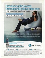 2004 AT&T Wireless Lowest International Calling Rates Cell Phone Print Ad/Poster picture