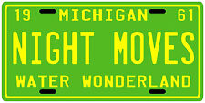 Bob Seger Night Moves 1961 Michigan Metal License Plate picture