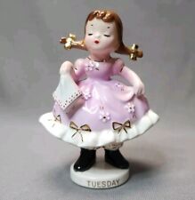 Vintage Josef Originals Figurine Tuesday Days of the Week Series Girl with Hanky picture