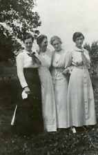AA37 Original Vintage Photo FOUR EDWARDIAN WOMEN CINCHED WAISTS c Early 1900's picture