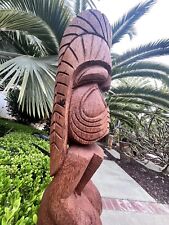 New 3’ 3” KU Tiki by Smokin' Tikis Hawaii Stained Coconut Palm Hand-carved picture
