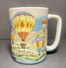 Otagiri Japan Mug Hot Air Balloon Cup 10 Fl Oz Country Side Mountains Vintage picture