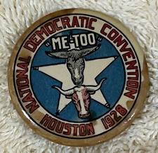 Al Smith 1928 Texas Democratic National Convention campaign pin button Houston picture