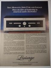 Lineage Corporation Saul Marantz John Curl Three Decades Vintage Print Ad picture