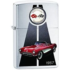 Zippo Lighter Chevy Corvette 1957 Brushed Chrome picture