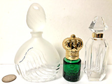 Lot of 3 Vintage Empty Perfume Bottles, 2 w/Glass Stoppers Clive Christian, More picture