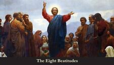The Eight Beatitudes LAMINATED Holy Card (5-pack) with Two Free Bonus Cards picture
