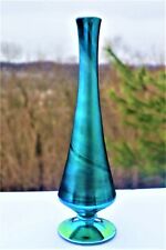 Large Rare Design Signed Steuben Blue Aurene Conical Vase w Inverted Base # 6185 picture