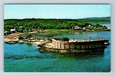Popham ME-Maine, Fort Popham Memorial, Aerial View, Vintage Postcard picture