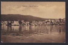 PALESTINE 1926 PC OF TIEBERIAS & SEA OF GALILEE FRANKED 7 MILS TRI LINGUAL OVPTD picture