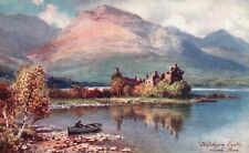 View of The Kilchurn Castle, Loch Awe, Scotland UK, Oilette, Tuck's, Postcard picture