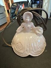 Vintage Pink Glass Southern Belle Woman Lady Lamp No Shade Tested Works picture