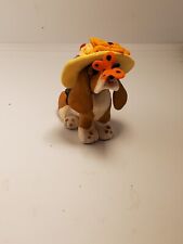 BASSET HOUND Mothers' Day MAY SPRING Miniature Figurine HAND MADE ooak TRI COLOR picture