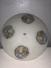 Vintage Mid Century Love Story Couples Glass Flush Mount Ceiling Light Shade picture