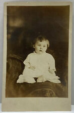 RPPC Baby White Gown Posing Studio Real Photo Postcard picture