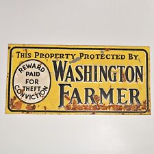 Vintage Tin Metal Sign Washington Farmer Property Protective Service Scioto 1965 picture