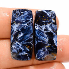 24.00Cts. Natural Chatoyant Pietersite Pair Cushion 24X10X4 MM Cabochon Gemstone picture