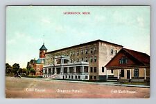 Ludington MI-Michigan, Courthouse, Stearns Hotel Salt Bathhouse Vintage Postcard picture