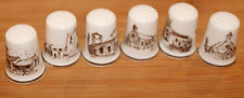 Collectible Thimbles/Lot of 6 Foreign Church Thimbles (All Ceramic) picture