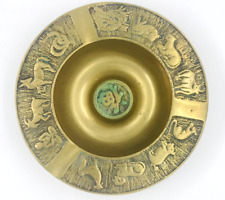 Vintage Ashtray Chinese Zodiac Brass Bowl Astrological Astrology Sign Ashtray picture